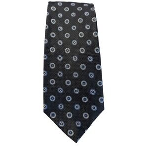 Daniel Cremieux Mens Black Silk Geo Tie Seven Fold Signature Collection NWT